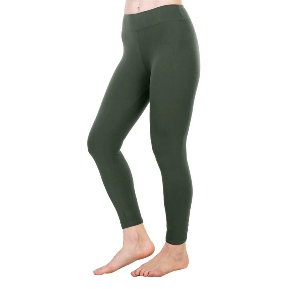 Angelina Microfiber High Waist Leggings Olive Green  2XL/4XL